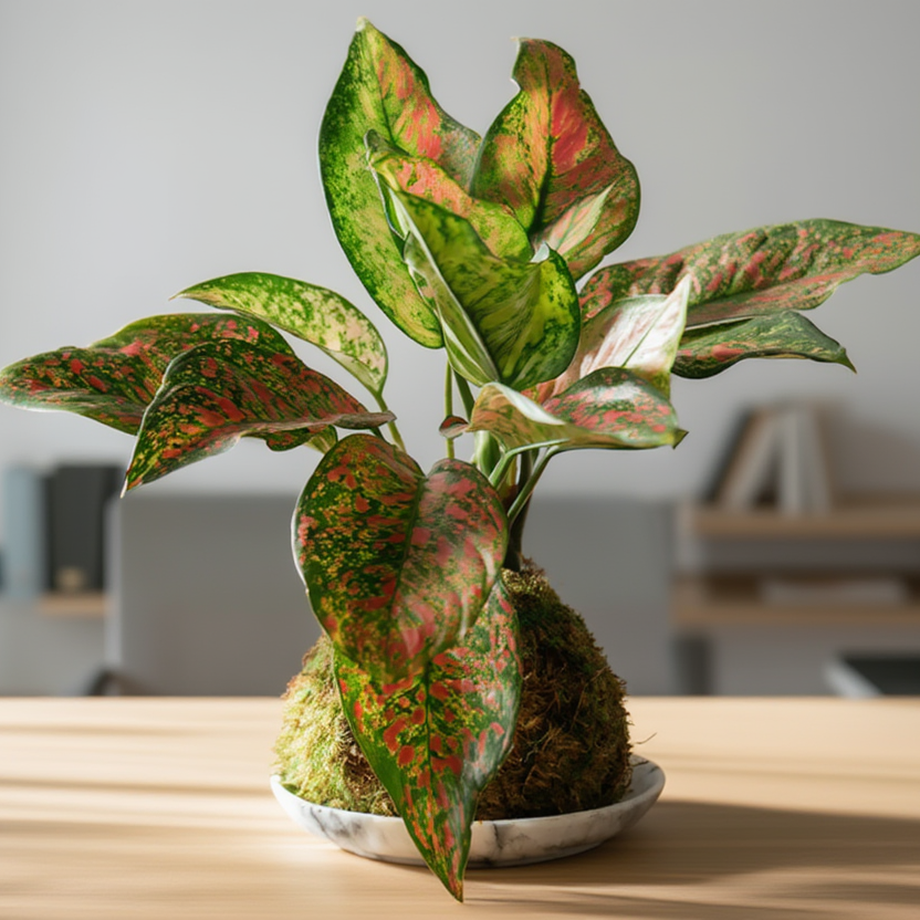 Aglaonema Red Star Indoor Plant in Decorative Pot – Low Maintenance Air Purifying Plant