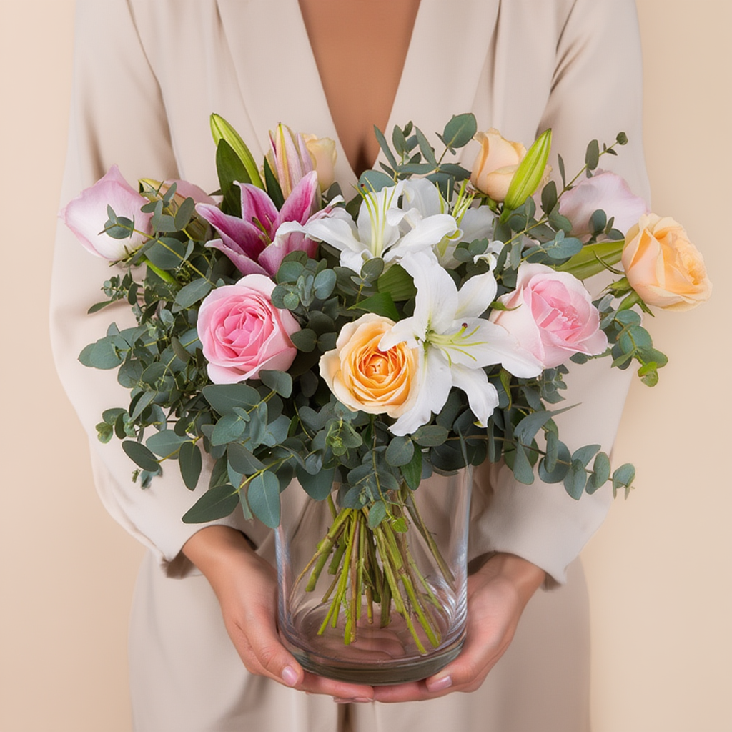 Joy of pastel Glass vase