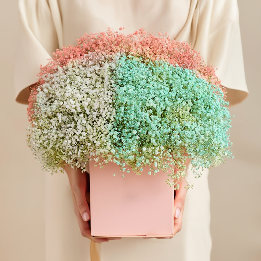 Elegant colorful gypsophilia arrangement Dubai