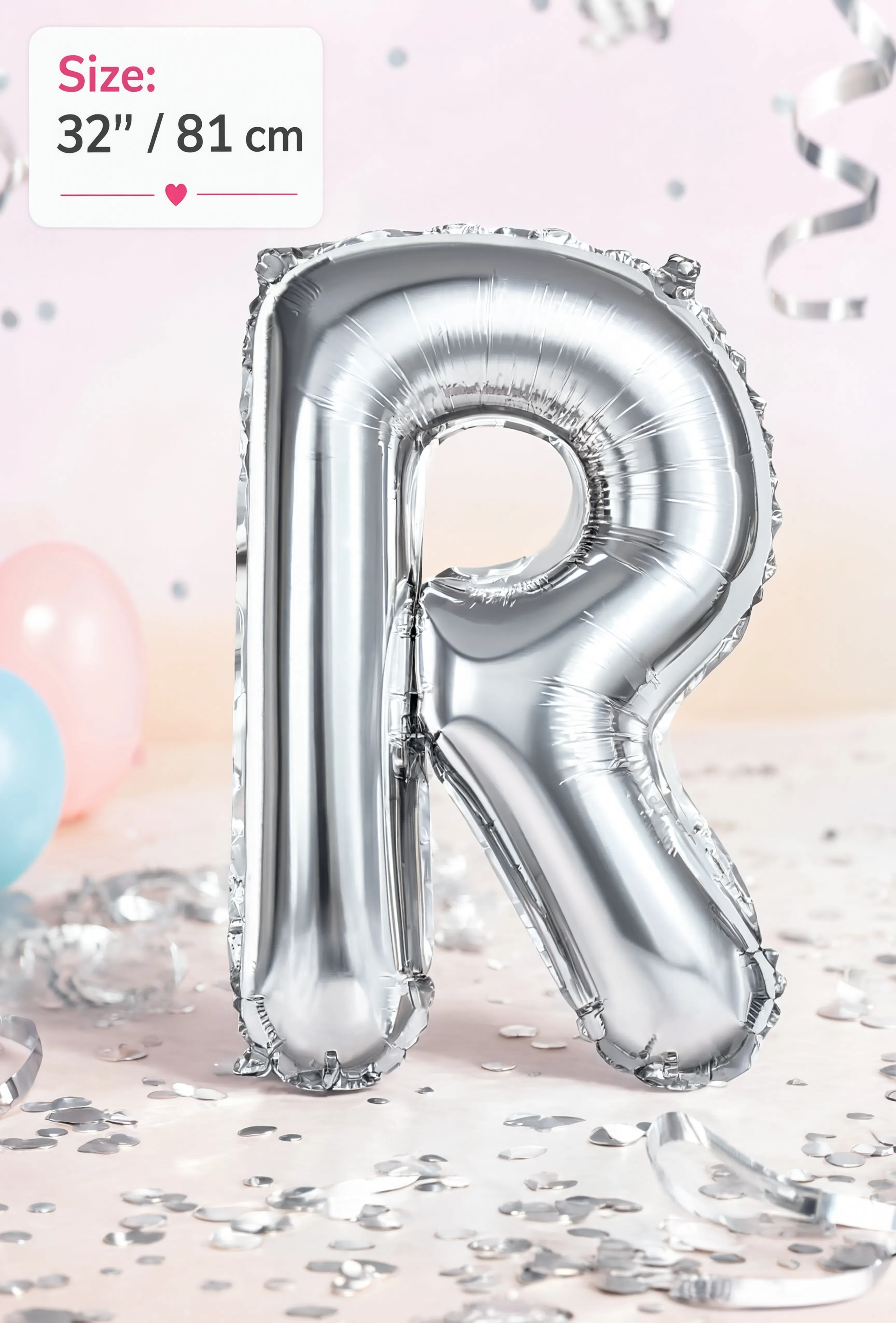 32-Inch (81 cm) Letter Q Foil Balloon – Gold & Silver