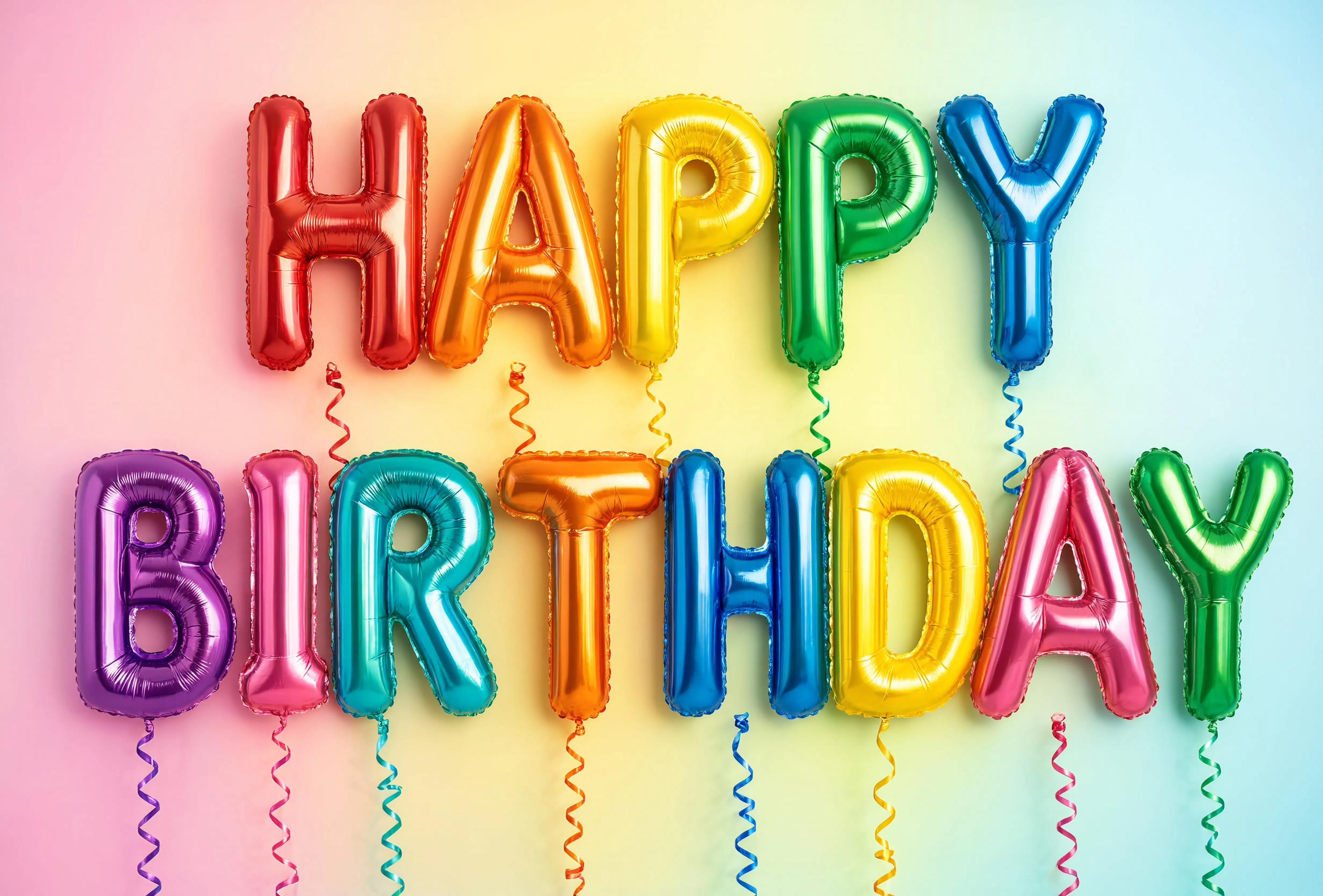 Happy Birthday foil balloon collection with colorful letter balloons for birthday party decoration in Dubai