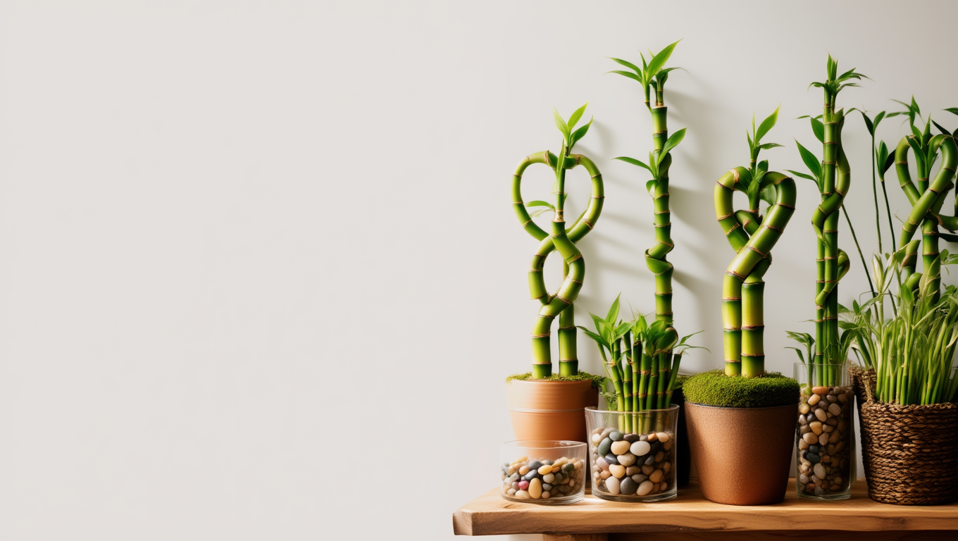 Lucky Bamboo plant in glass vase by Nura Flowers