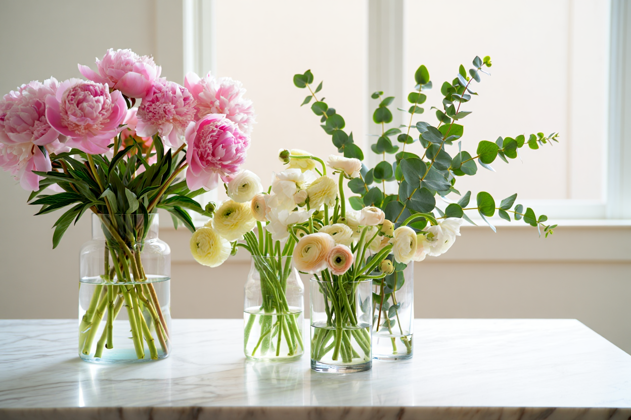 Elegant glass flower arrangement for home decor Dubai delivery