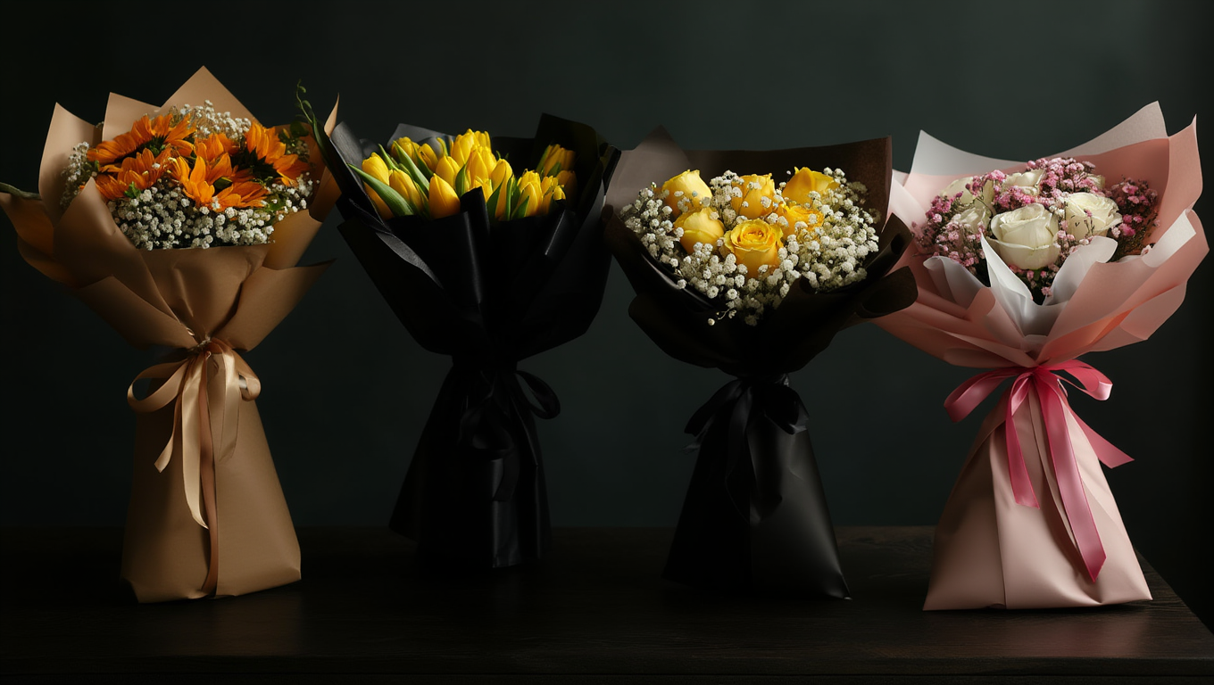 Fresh hand bouquet with mixed flowers Dubai delivery