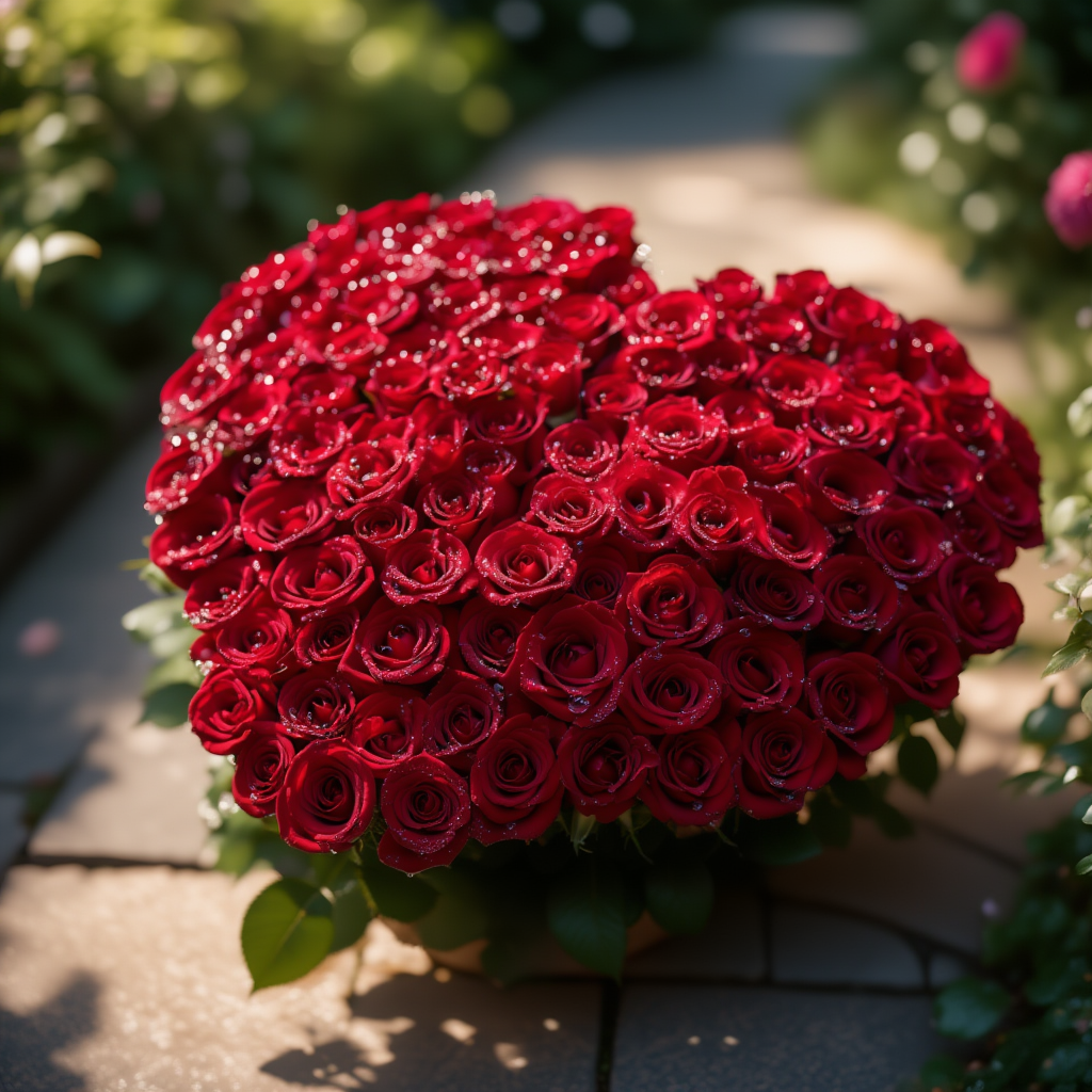 100 roses heart shape – Nura Flowers