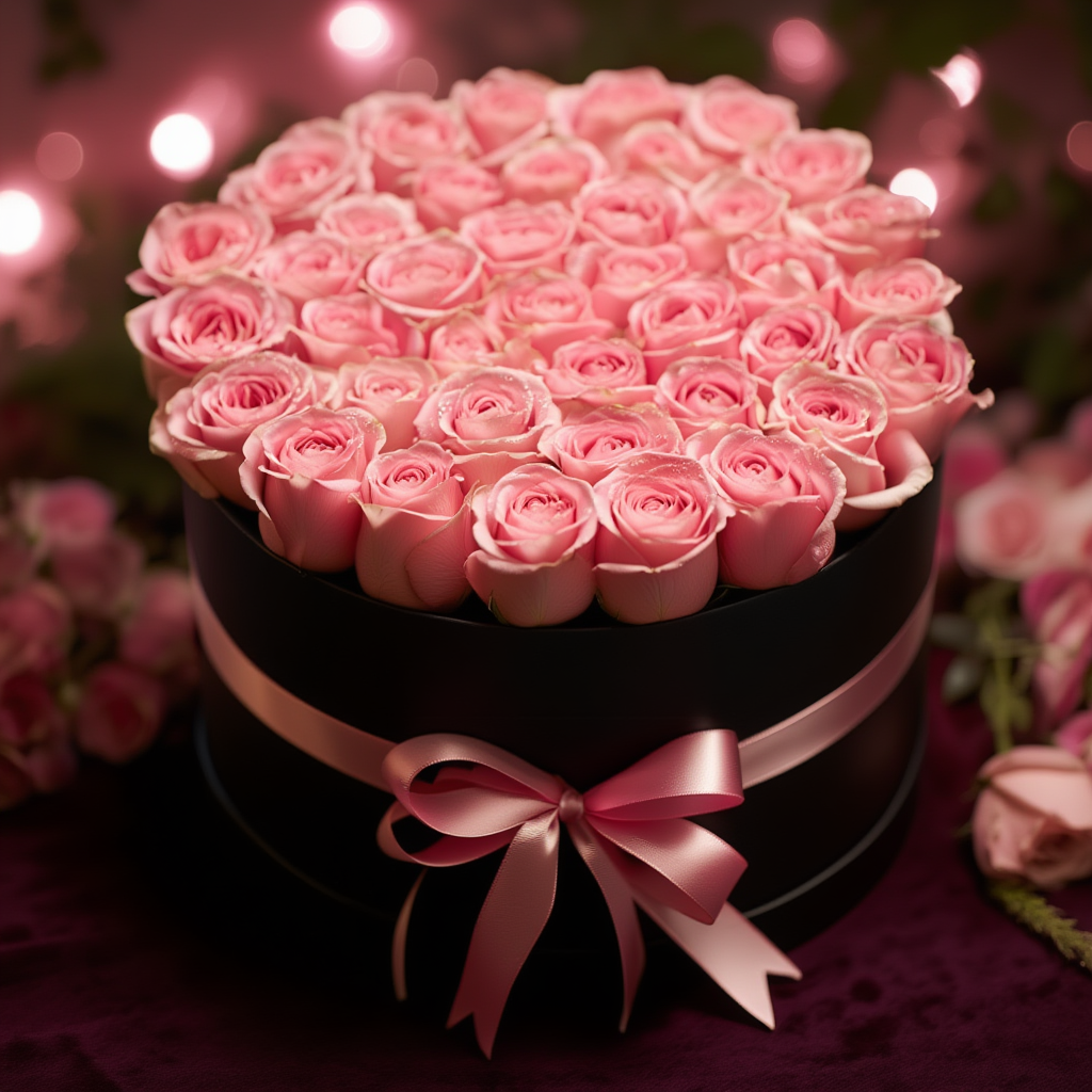 Revival pink roses Round Box