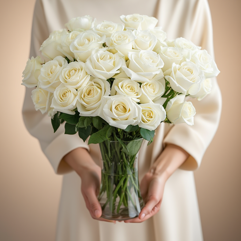 Bouquet of white roses 