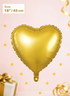 18-inch metallic gold heart-shaped foil balloon for birthdays, weddings, anniversaries, Valentine&