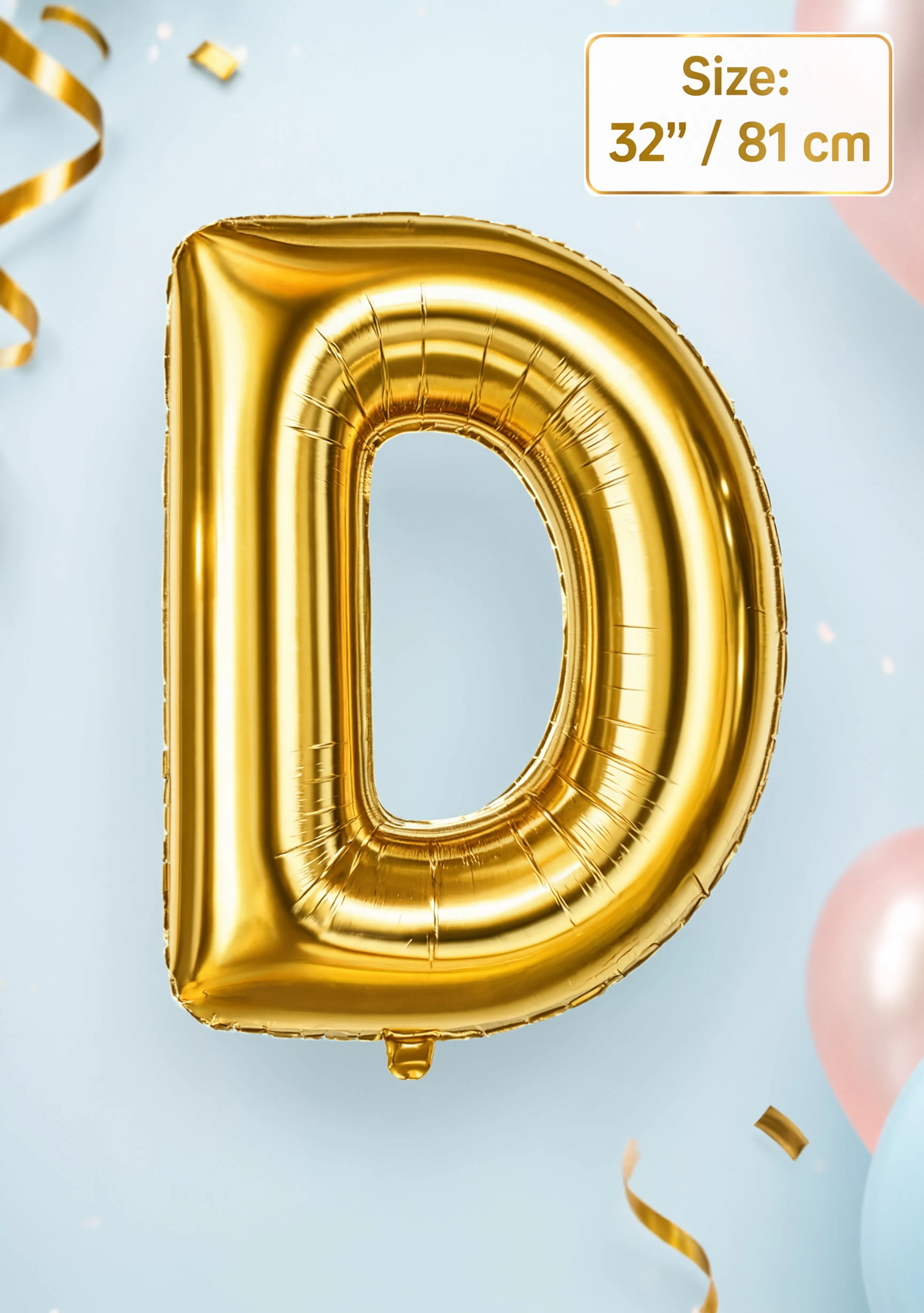Letter C Foil Balloon 32" (81 cm) – Gold &amp; Silver