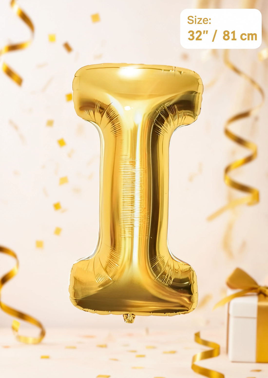 32-Inch (81 cm) Letter H Foil Balloon – Gold &amp; Silver