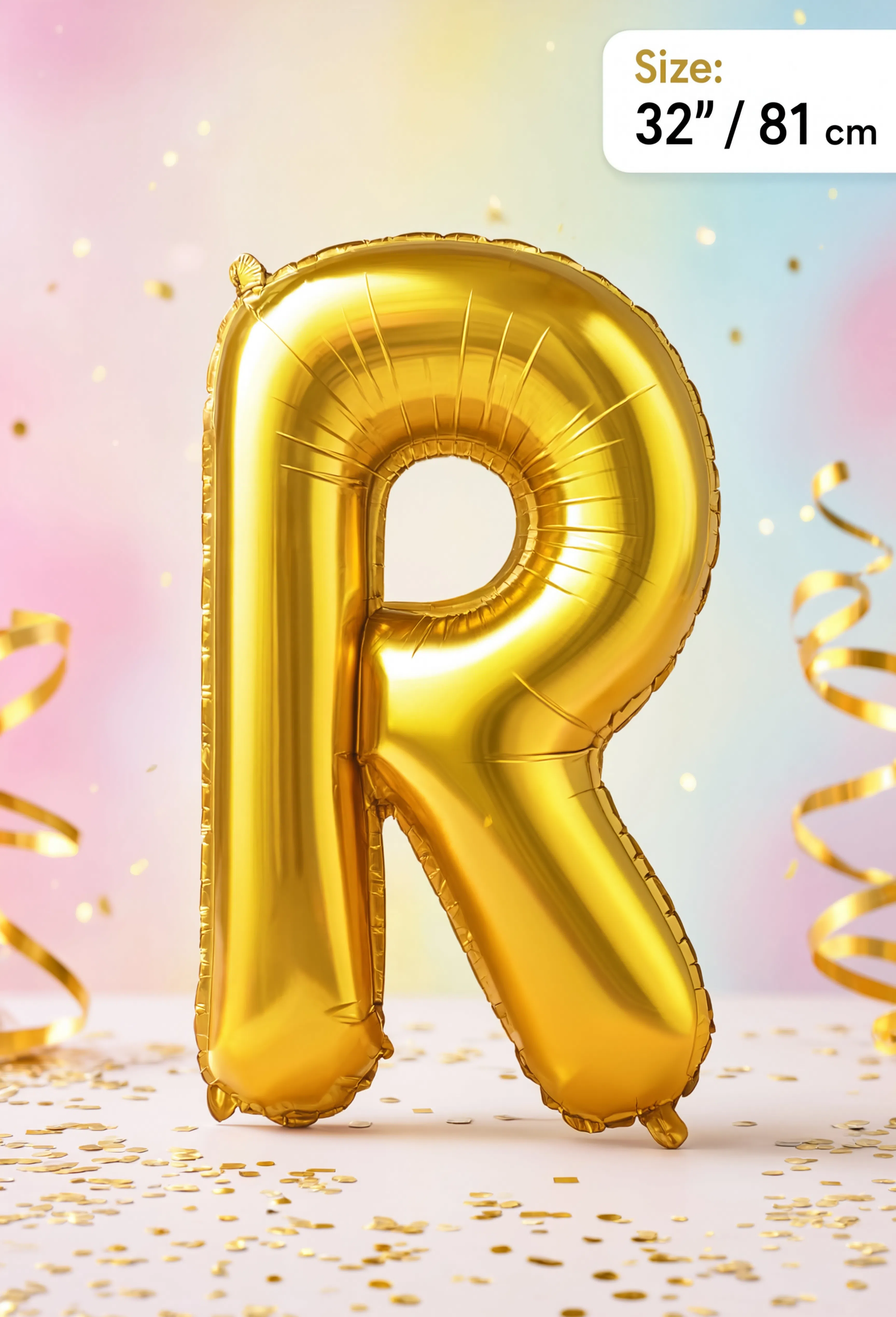 32-Inch (81 cm) Letter Q Foil Balloon – Gold &amp; Silver