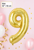 32 Inch Gold Number 9 Foil Balloon for Birthday, Anniversary and Party Decorations in Dubai UAE