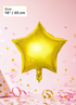 18-inch metallic gold star-shaped foil balloon for birthdays, weddings, graduations, baby showers, and party decorations.