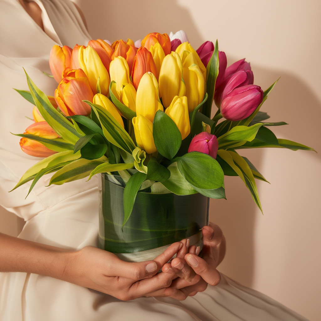Strawberry tulip vase