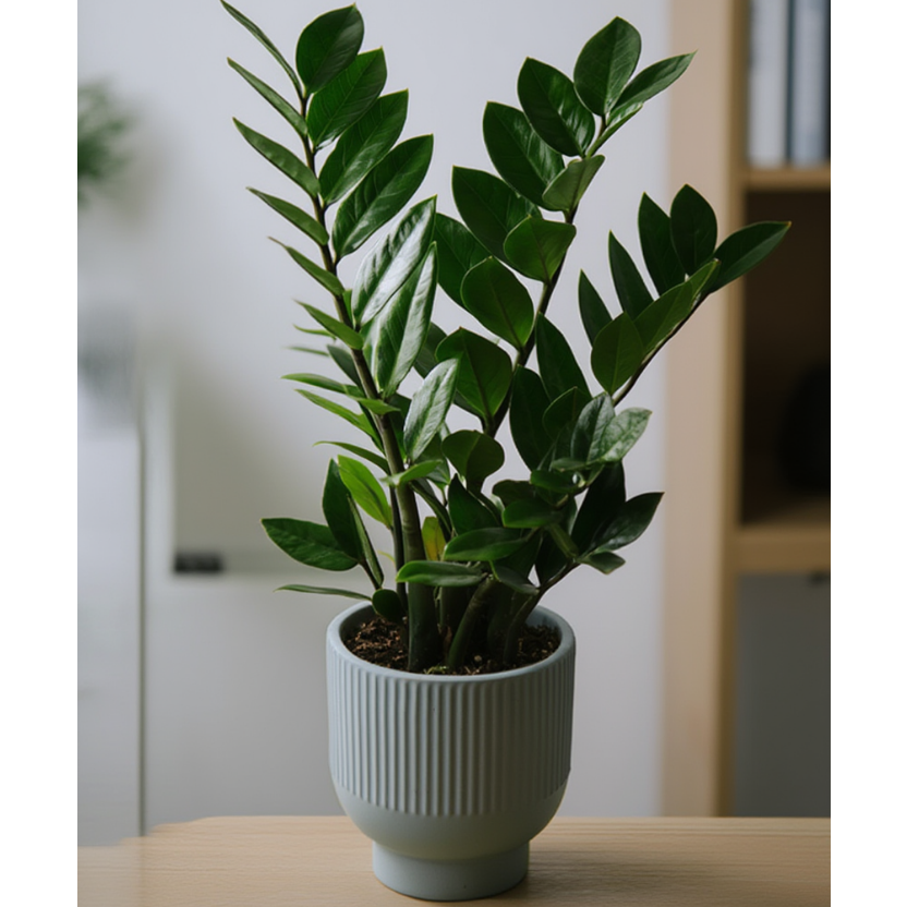 ZZ Plant in Textured Ceramic Pot
