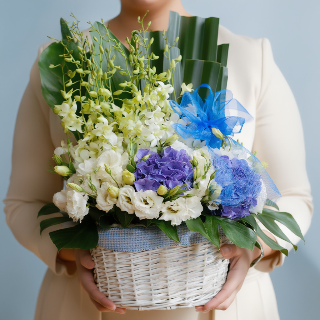 Sapphire blue basket
