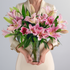 lily flower galss vase