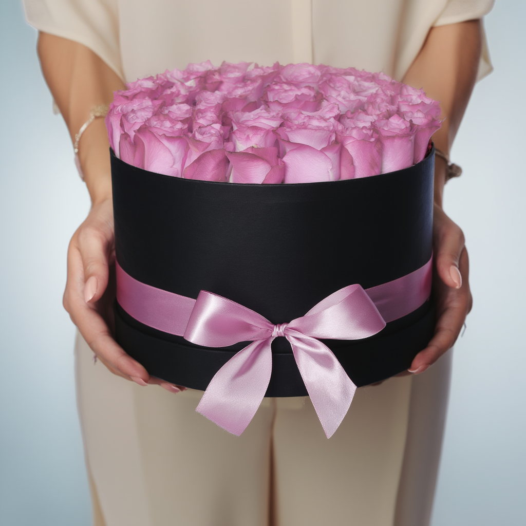 Revival pink roses Round Box