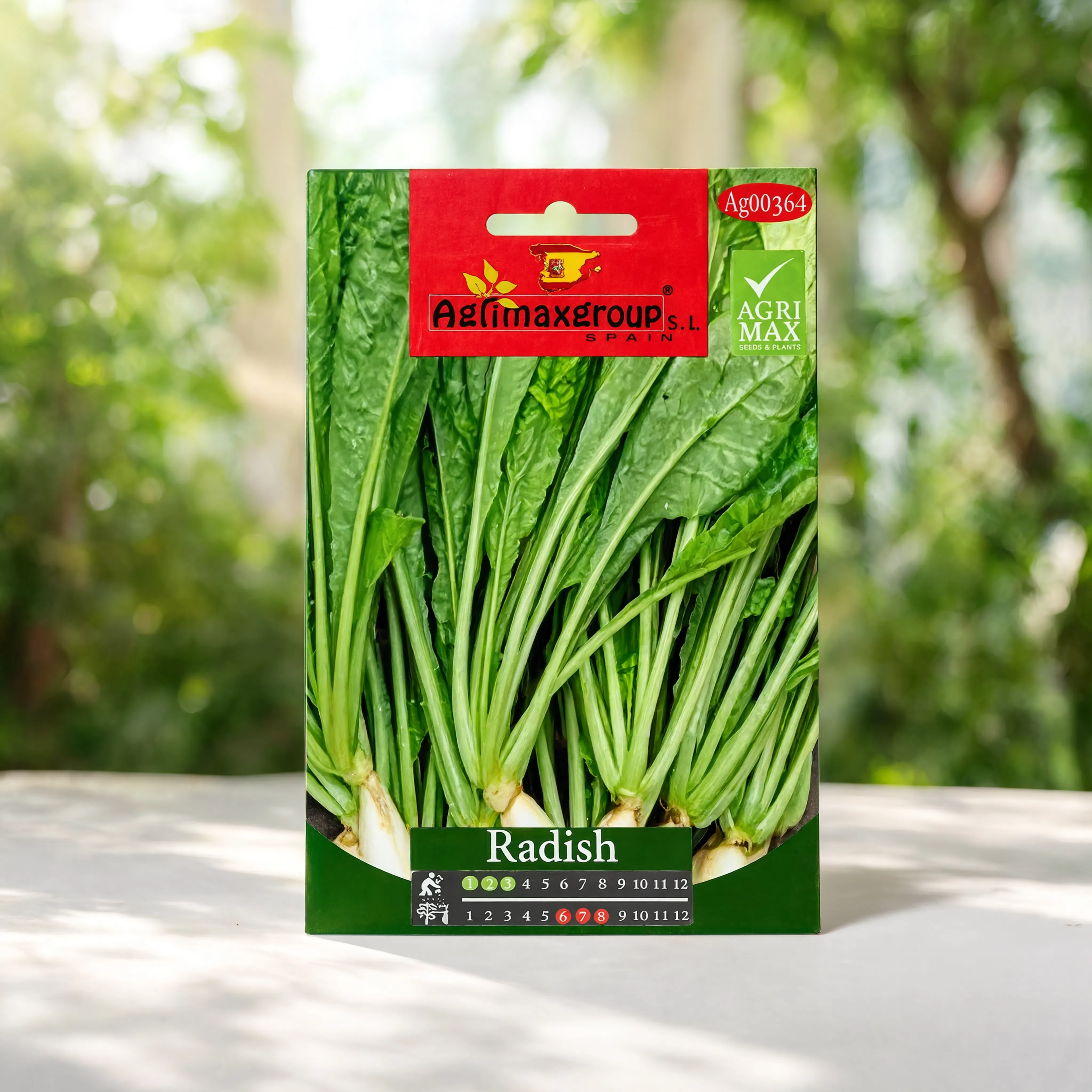 Franchi Ravanello Saxa radish seeds packet for growing crisp red radishes in home gardens, raised beds, containers, and vegetable farms.