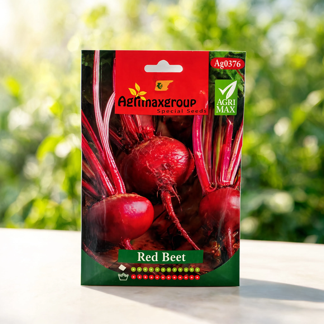 Agrimax Red Beet seeds packet for growing fresh red beetroot in home gardens, raised beds, containers, and commercial vegetable farms.