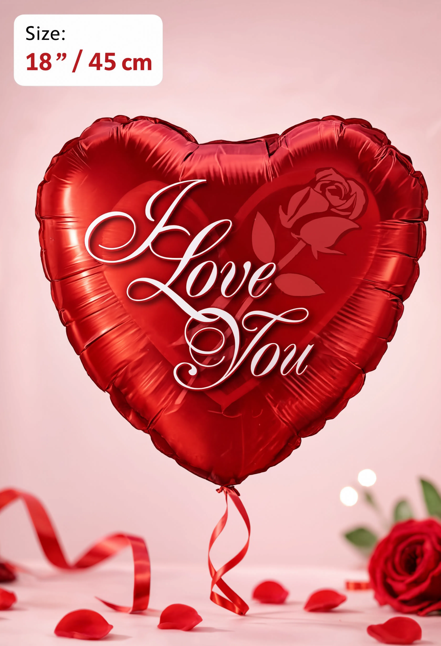 Love You Heart Foil Balloon – 45cm (18")