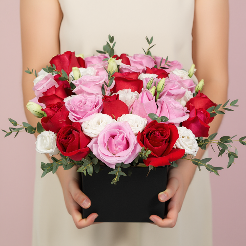 Premium mixed flower box Dubai