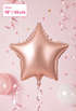 18-inch rose gold metallic star-shaped foil balloon for birthdays, weddings, baby showers, anniversaries, and party decorations.