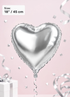 18-inch metallic silver heart-shaped foil balloon for weddings, anniversaries, birthdays, Valentine&