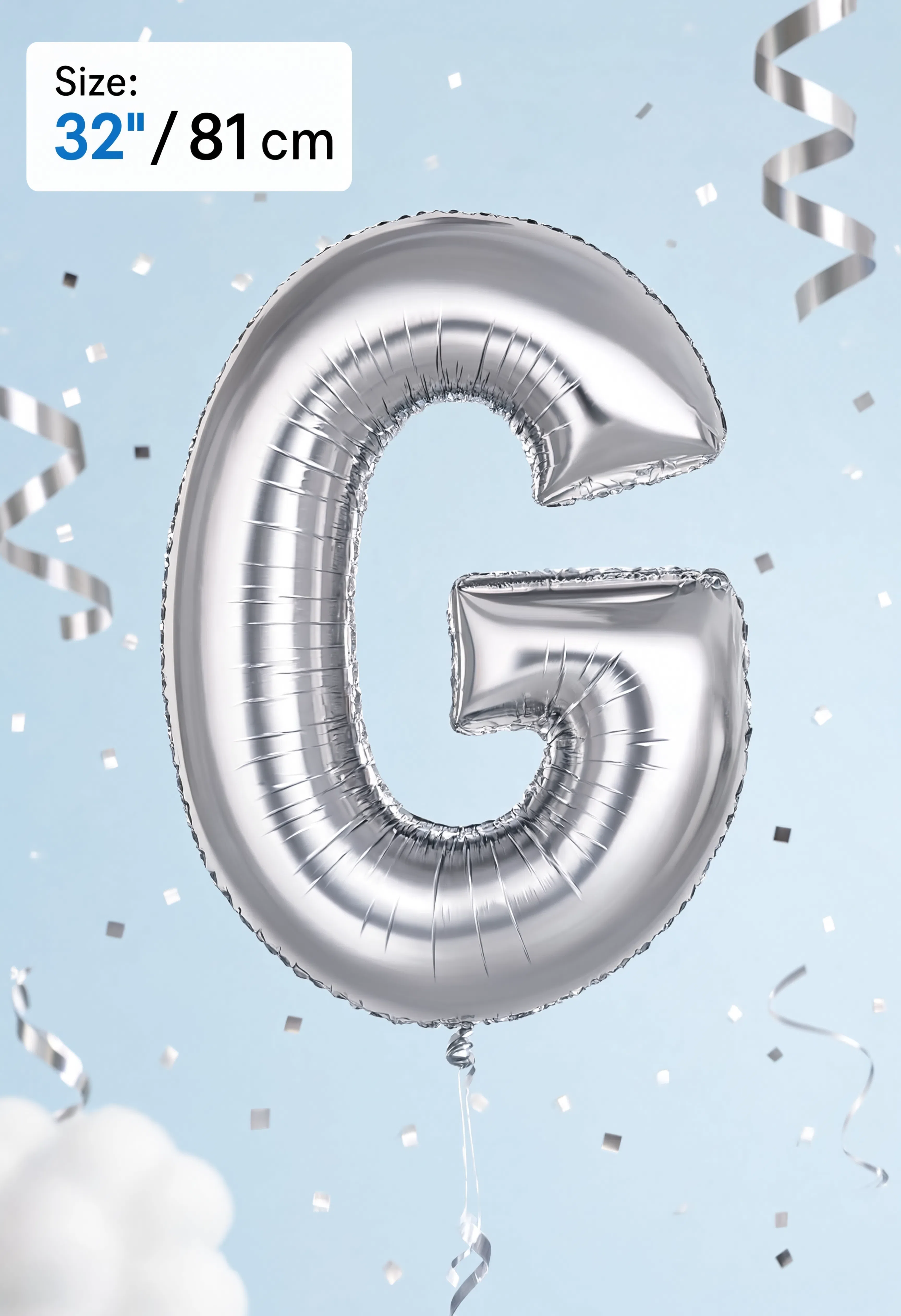 32-Inch (81 cm) Letter G Foil Balloon – Gold &amp; Silver | Alphabet Party Balloon