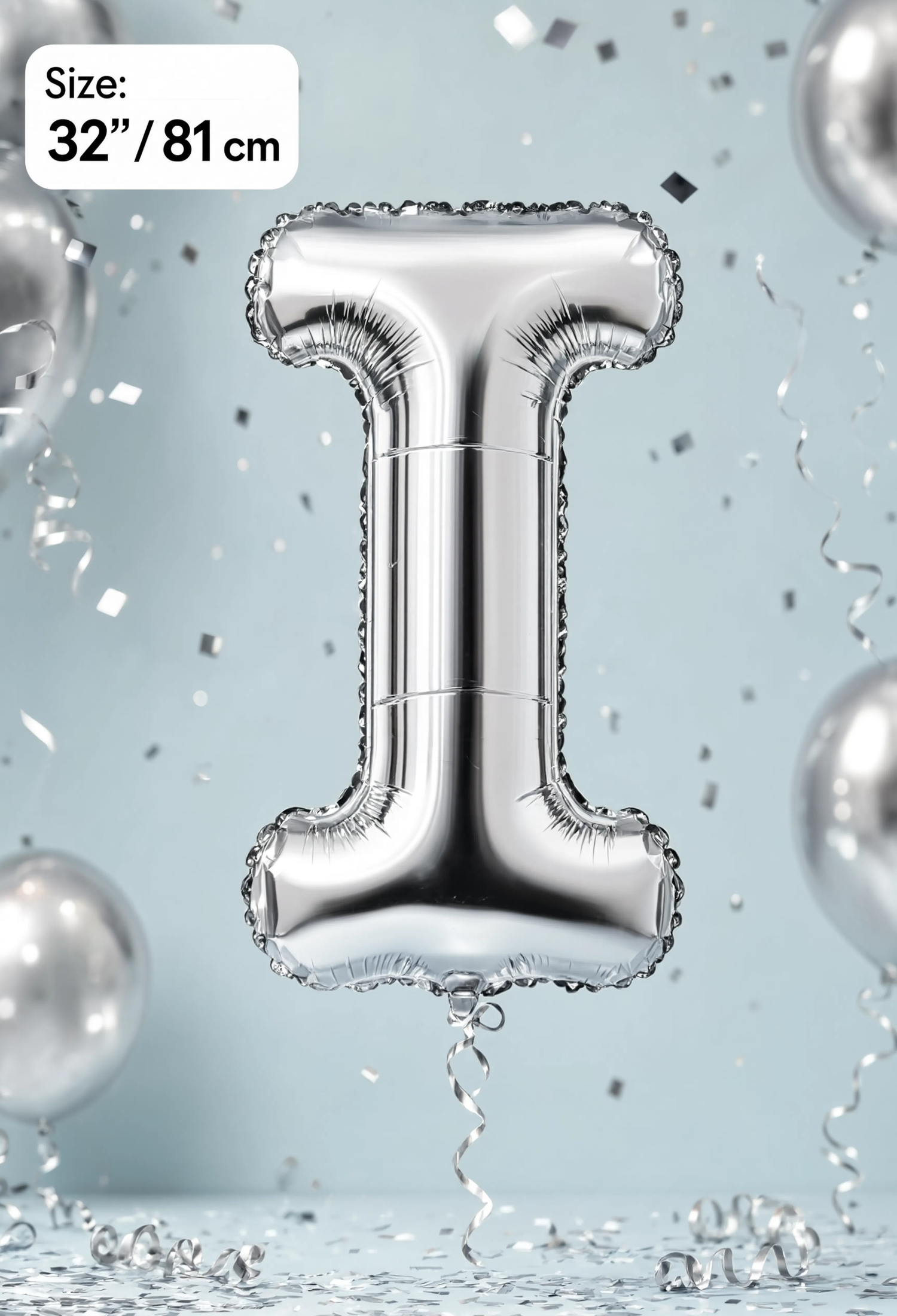 32-Inch (81 cm) Letter H Foil Balloon – Gold &amp; Silver