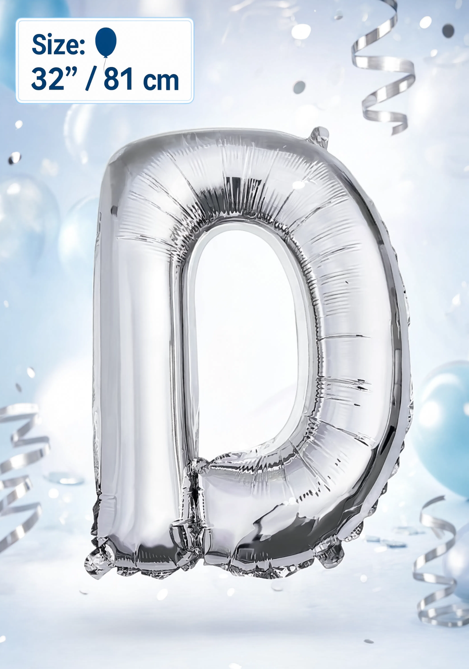 Letter C Foil Balloon 32" (81 cm) – Gold &amp; Silver