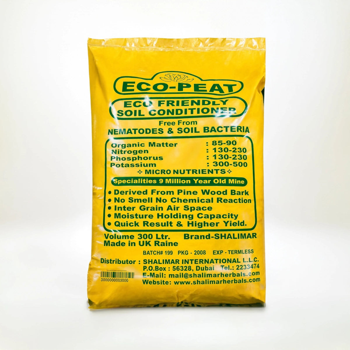Shalimar Eco-Peat 300 litre eco-friendly soil conditioner bag – Nura Flowers Dubai