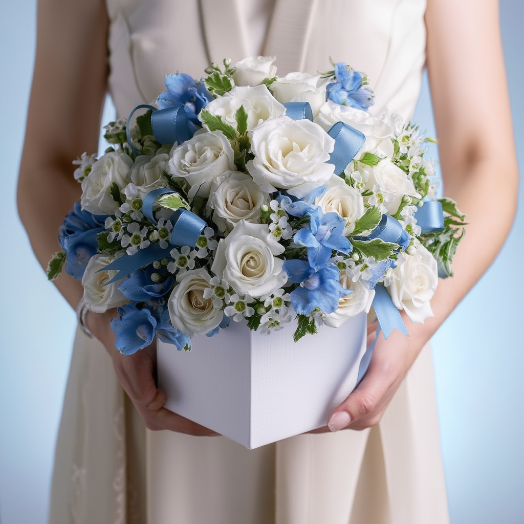white and Blue Gift box