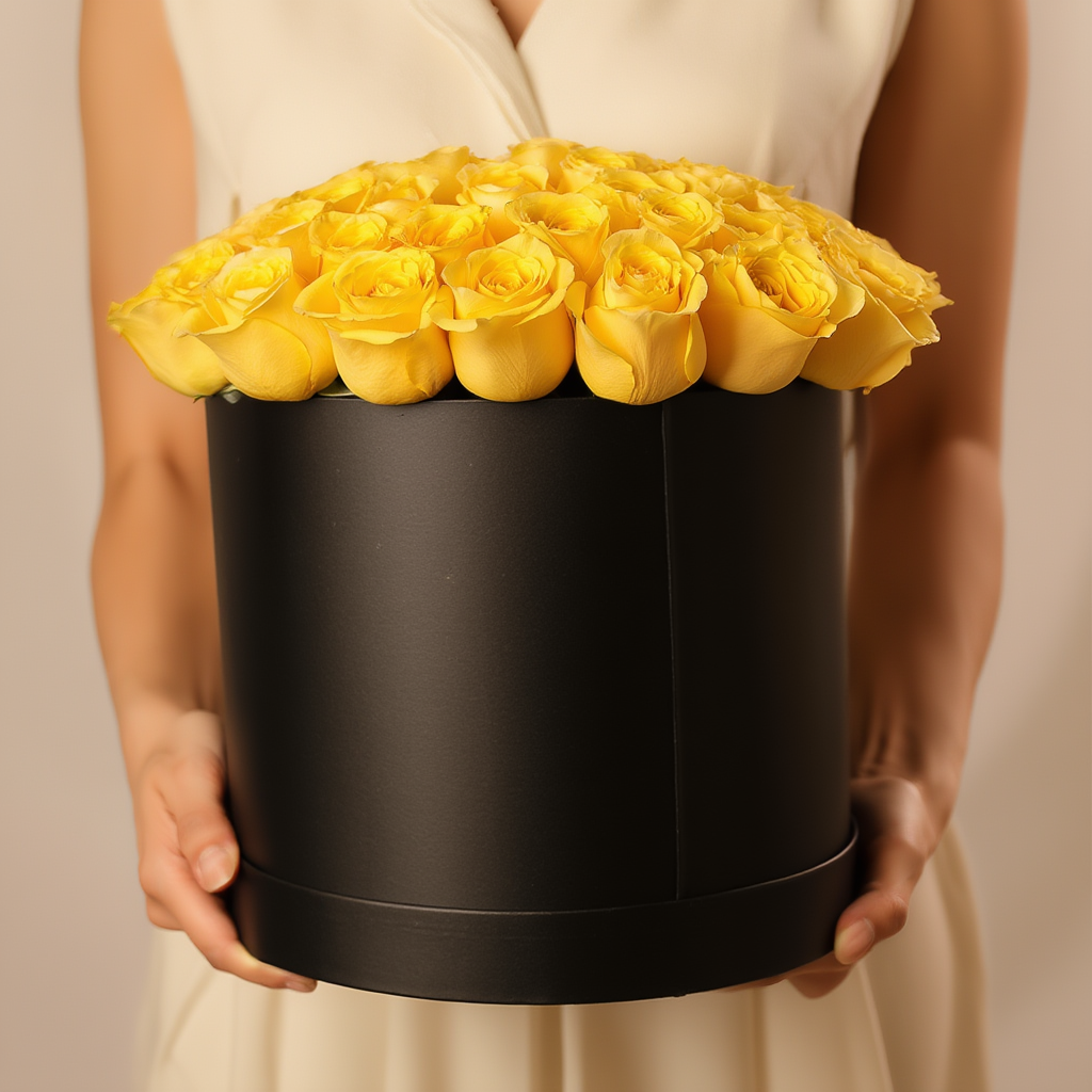 Yellow Roses - flower box