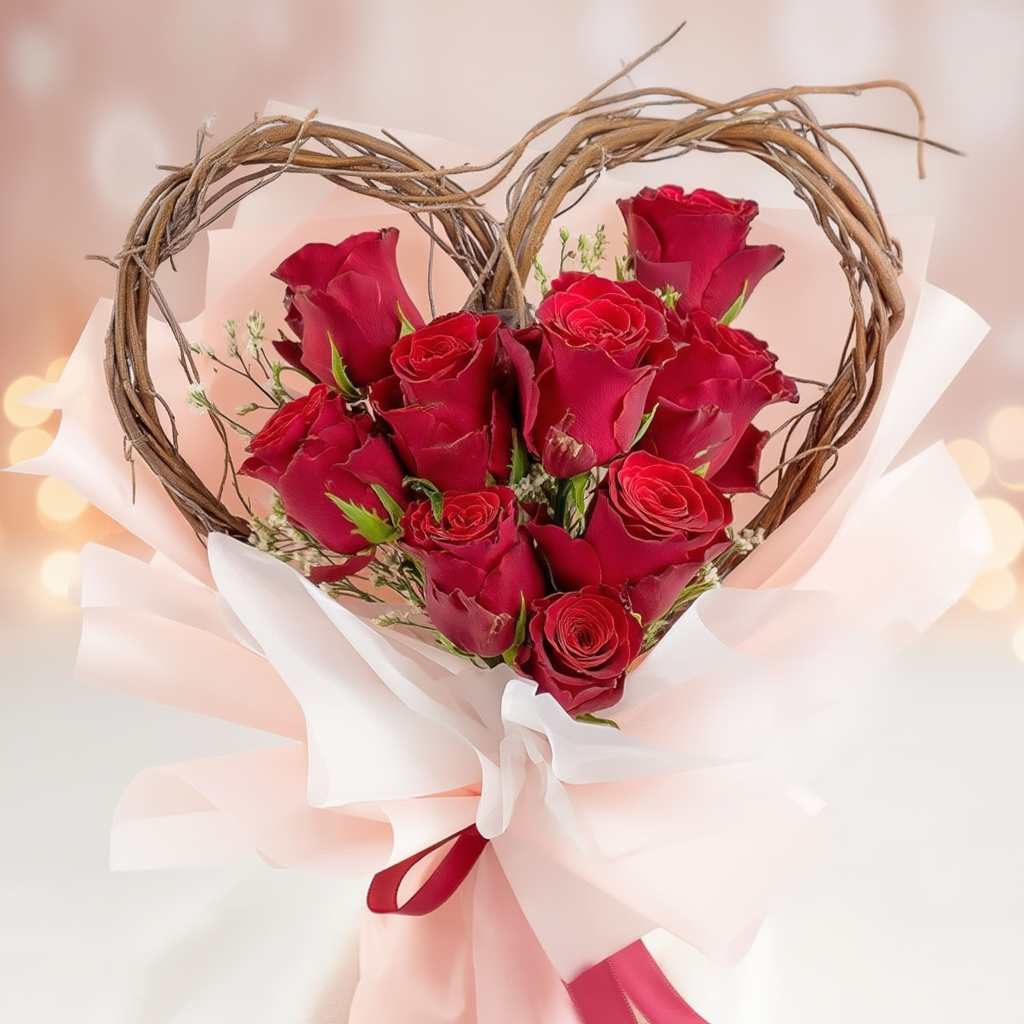 Red roses with Heart