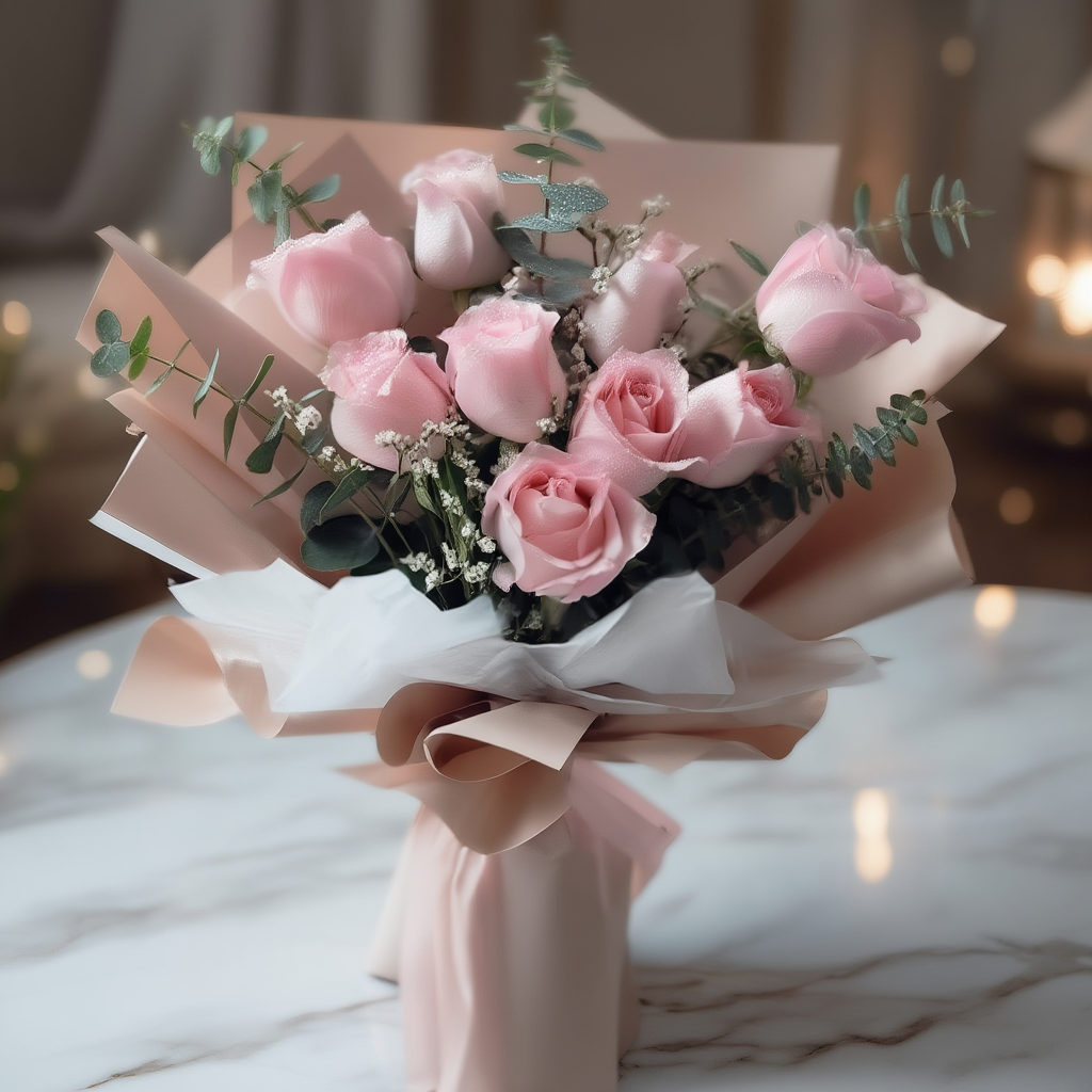 Bunch of baby Pink roses